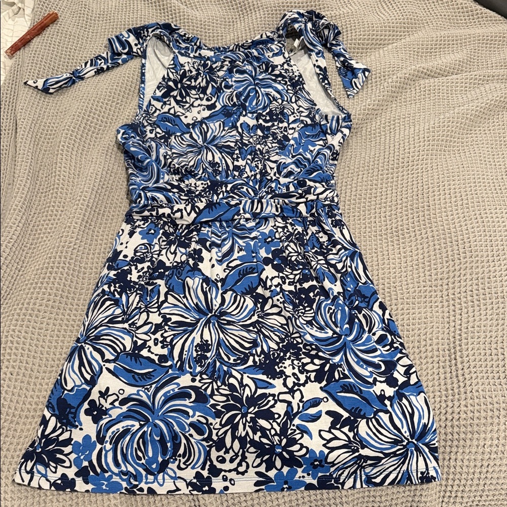Lilly Pulitzer Floral Blue and White Women's romper